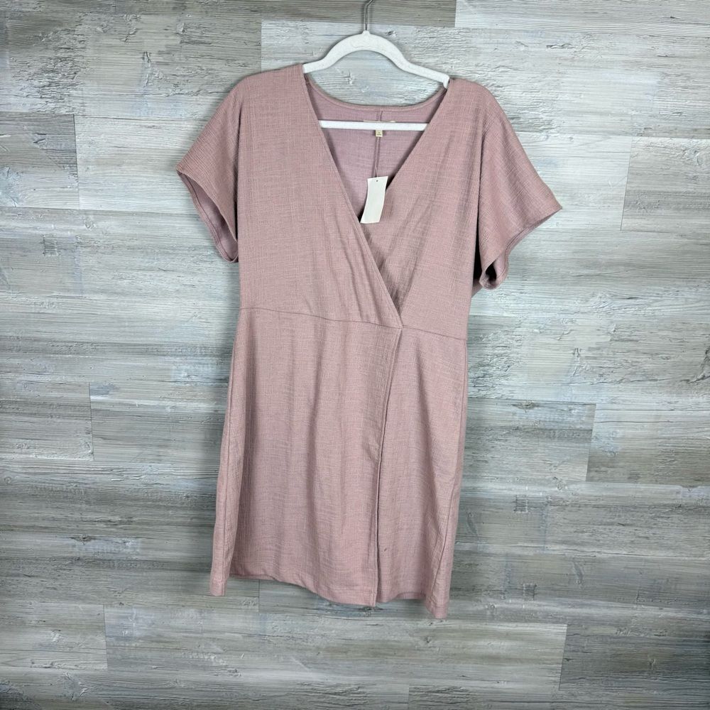 Madewell Blush Pink Faux Wrap Midi Dress